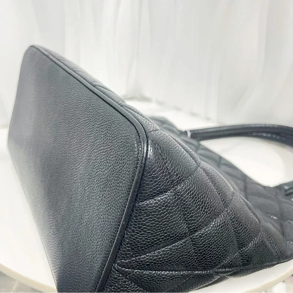 Chanel Black Caviar Leather Quilted Tote Bag - Picture 9 of 11
